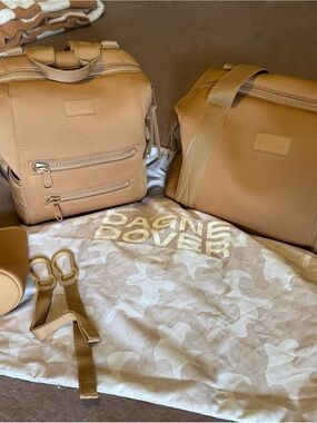 Dagne Dover Camel Tan Backpack and Weekender Set